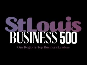 St. Louis Business 500 - Our Region's Top Business Leaders" on a black background.